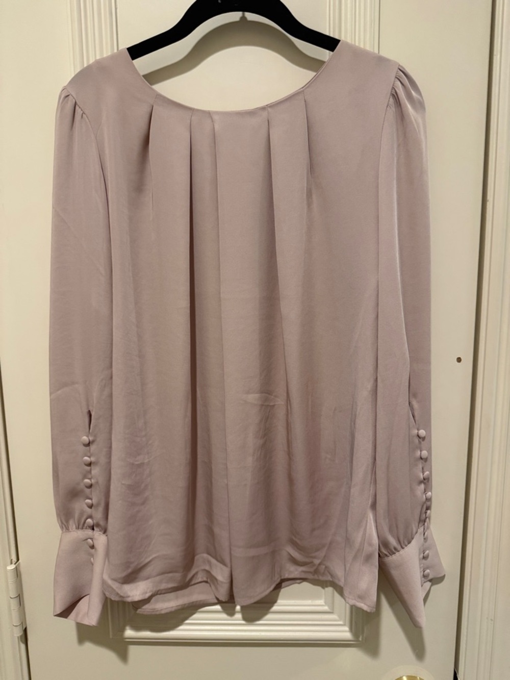Express Long-Sleeve Pleated Blouse - Dusty Pink